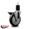Service Caster 5'' Maroon Poly Swivel 1-3/4'' Expanding Stem Caster with Brake SCC-EX20S514-PPUB-MRN-PLB-134 - alternate 2